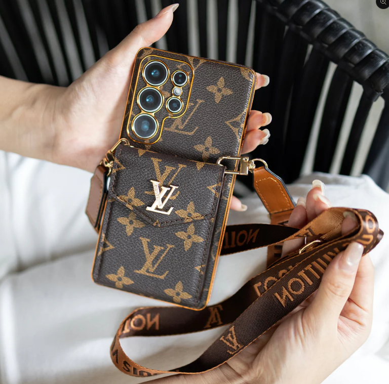 Luxury card holder - style lanyard samsung phone case