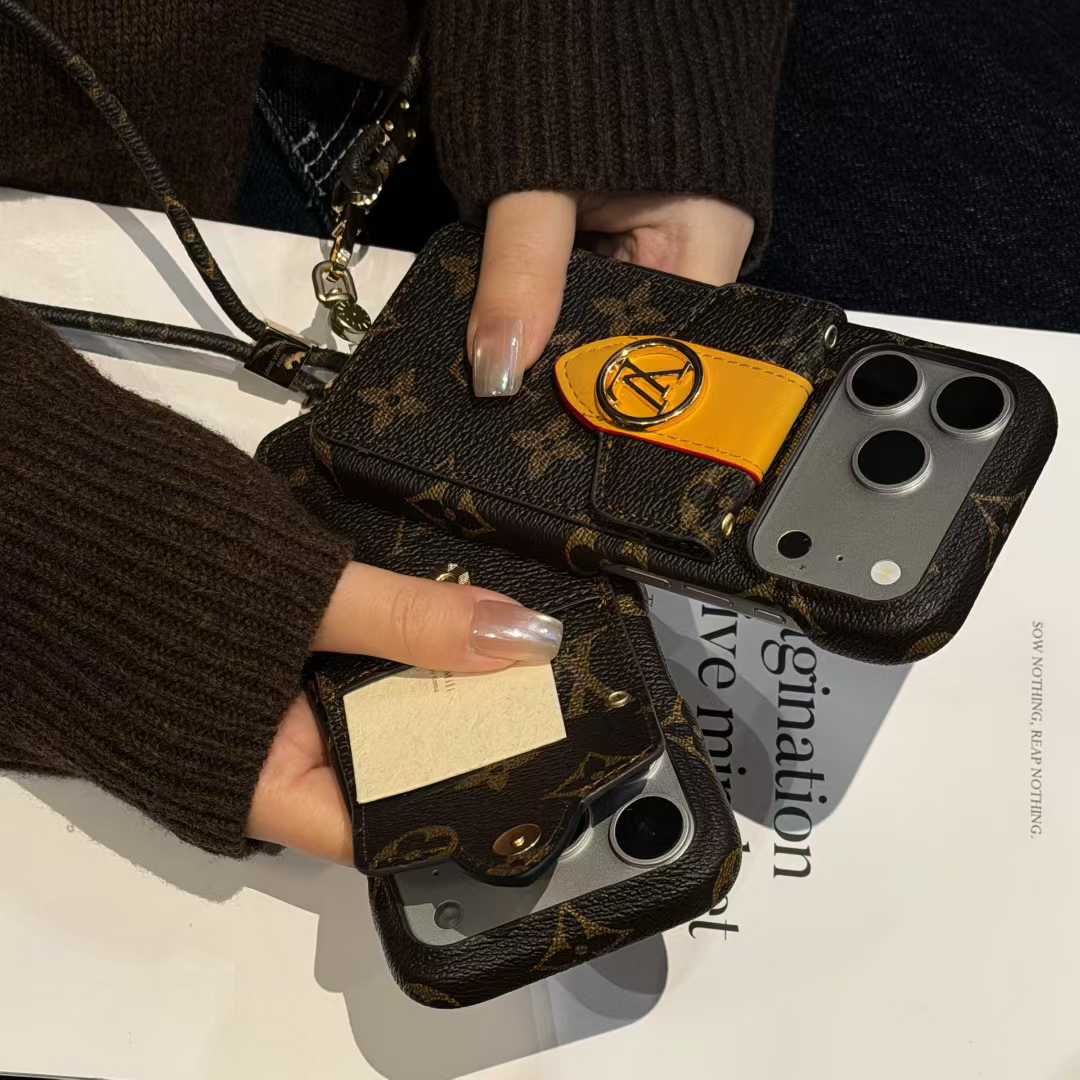 New card holder with carrying strap phone case