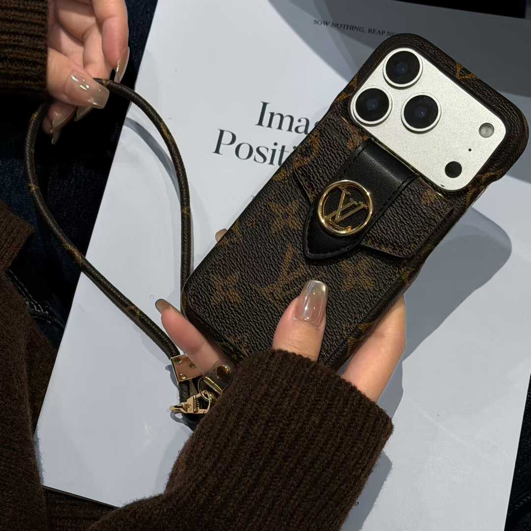 New card holder with carrying strap phone case