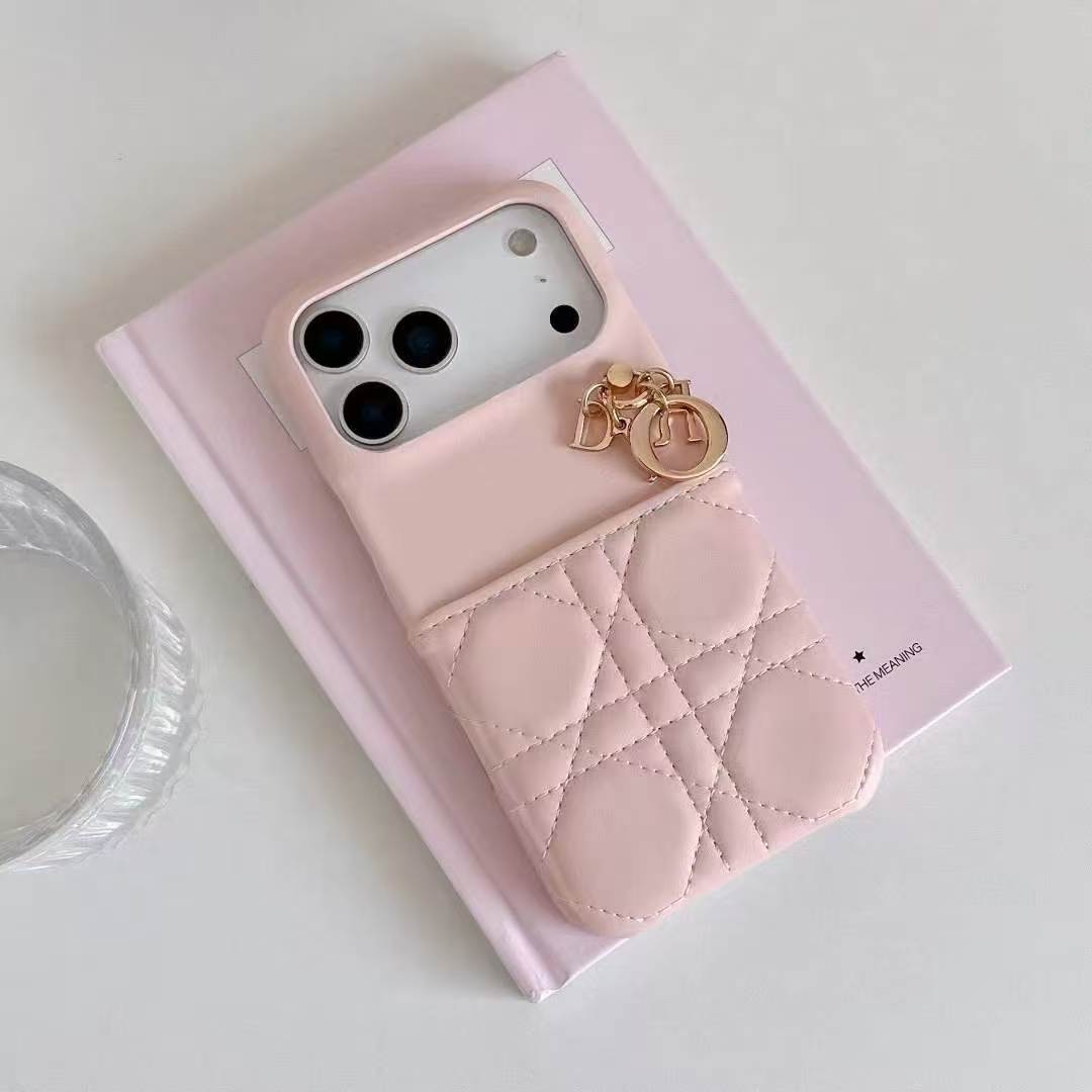 Lady Dior-style card-holder phone case