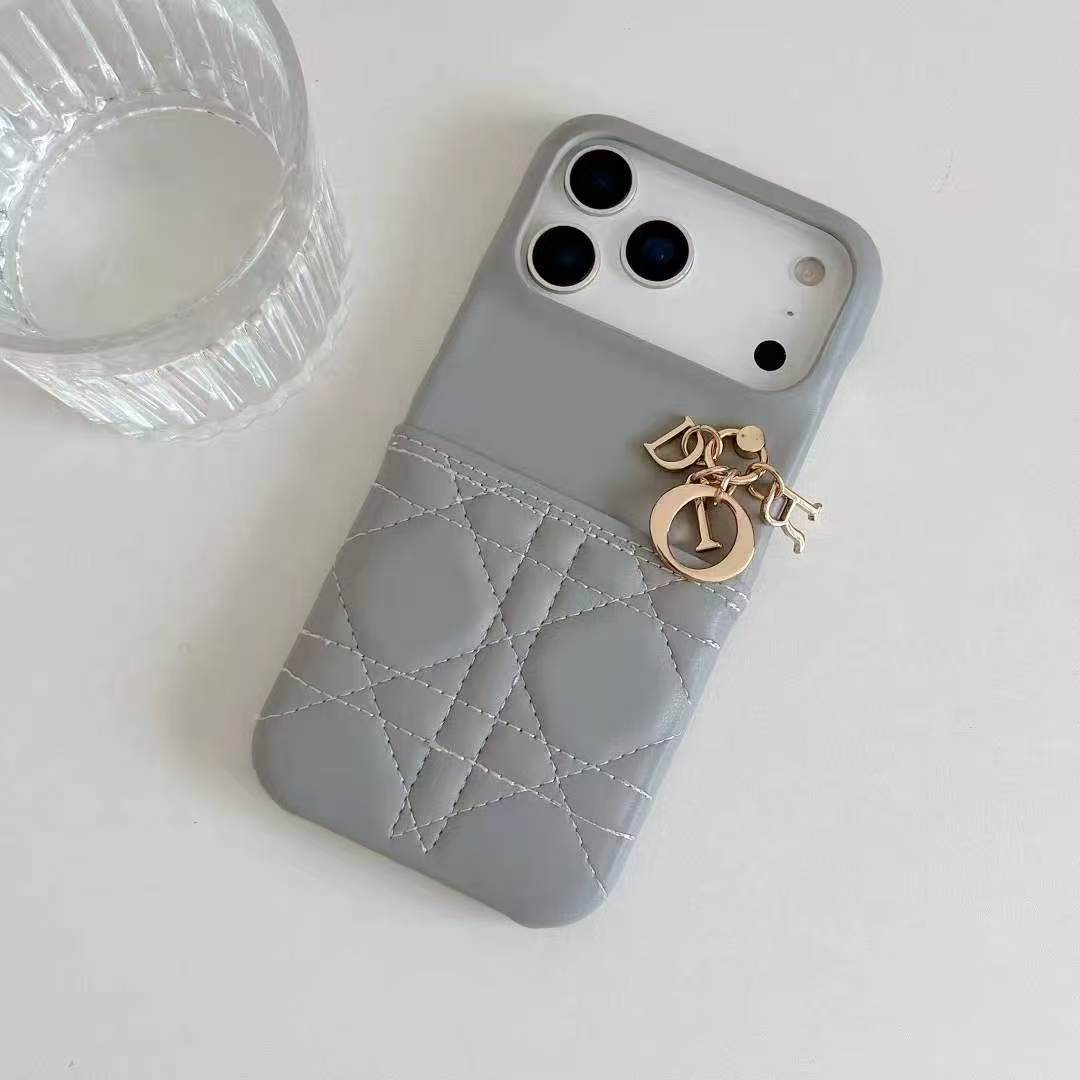 Lady Dior-style card-holder phone case