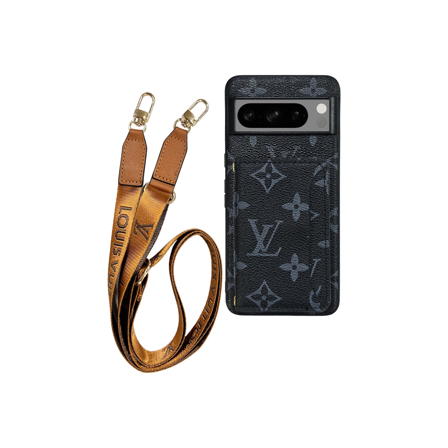 LV BLACK MONOGRAM CARDHOLDER WITH LANYARD