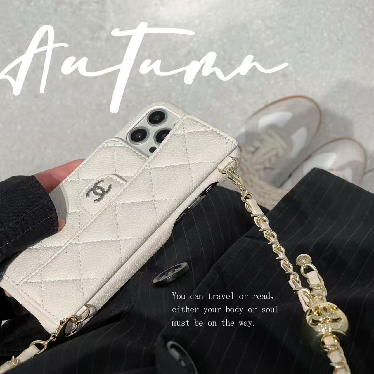 New Crossbody Caviar Card Holder Phone Case