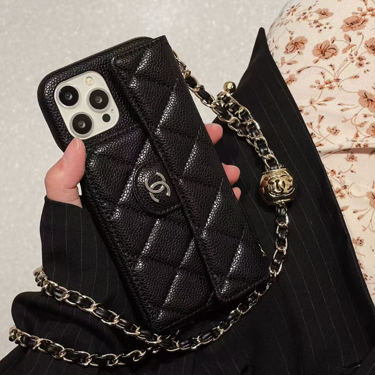 New Crossbody Caviar Card Holder Phone Case