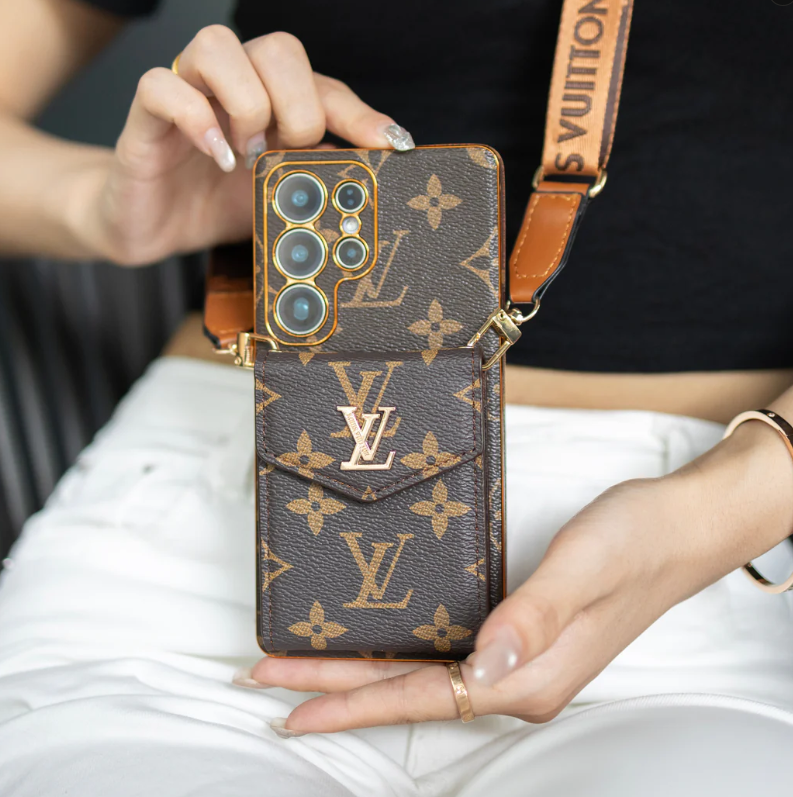 Luxury card holder - style lanyard samsung phone case