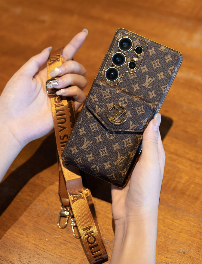 Luxury card holder - style lanyard samsung phone case