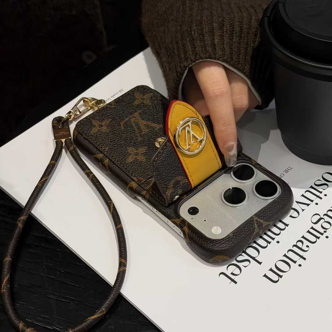 New card holder with carrying strap phone case