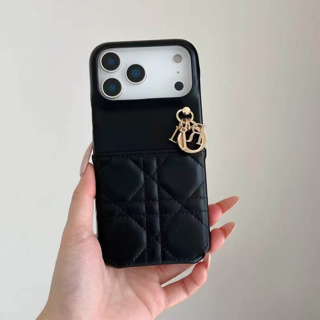 Lady Dior-style card-holder phone case