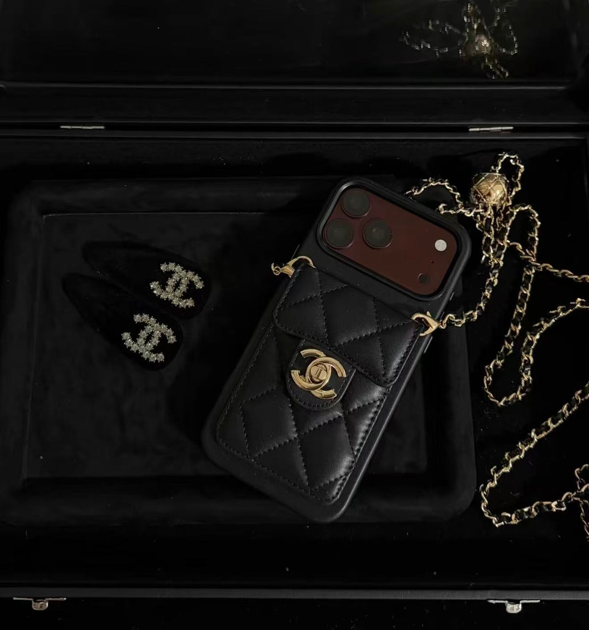 2026Affordable Luxury Lambskin Crossbody Phone Case with Card Slot
